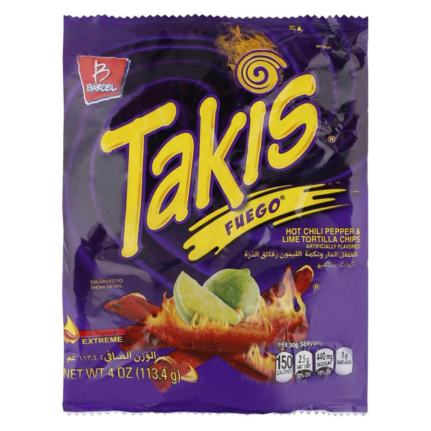 Barcel - Tortilla Chips Takis Hot Chili Pepper & Lime 4oz.