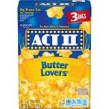 ACT II - Butter Lovers Popcorn, 8.25 OZ - Microwave Popcorn 3 bags