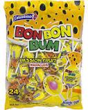 Colombina - Bon Bon Bum Passion Fruit lollipops 24Ct