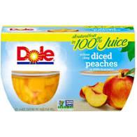Dole - Fruit Bowls Diced Peaches 4 ct/4oz