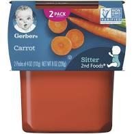 Gerber - Sitter 2nd Foods Carrot Baby Meals Tubs - 2ct/4oz