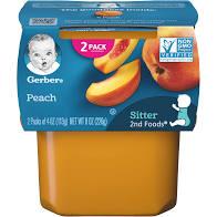 Gerber - Sitter 2nd Foods Peach Baby Meals Tubs - 2ct/4oz