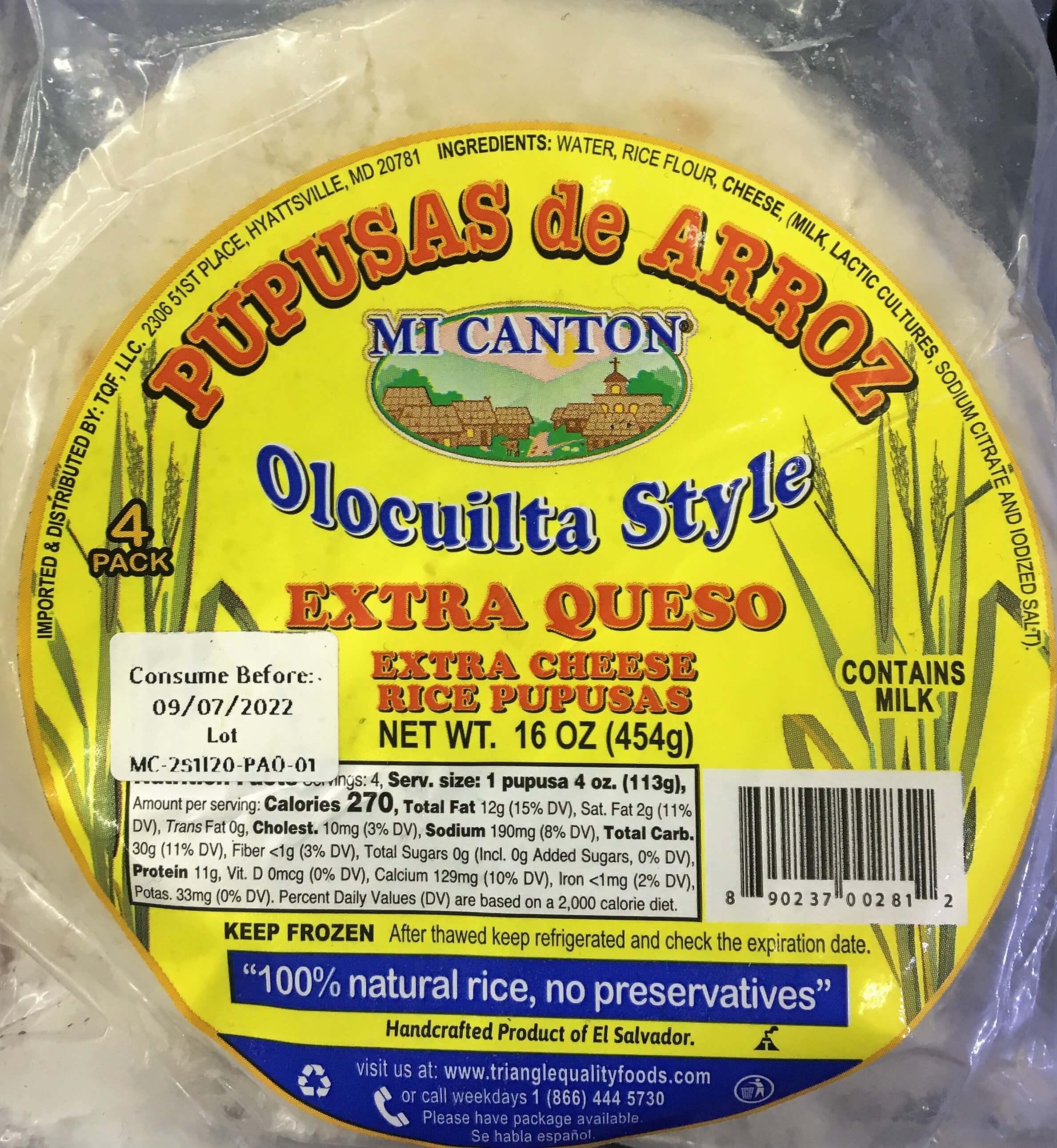 Mi Canton - Pupusa Extra Cheese Rice 4 units
