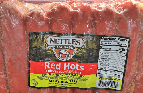 Nettles - Sausage Red Hots Chicken & Pork Link 48 oz