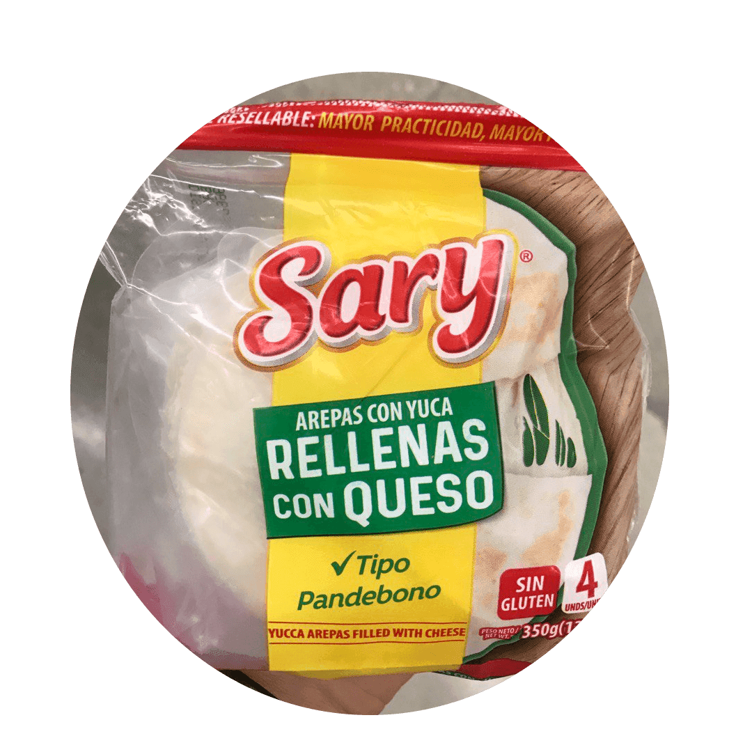 Sary - Frozen Yucca Arepas filled with Cheese 12.7oz, 4Ct