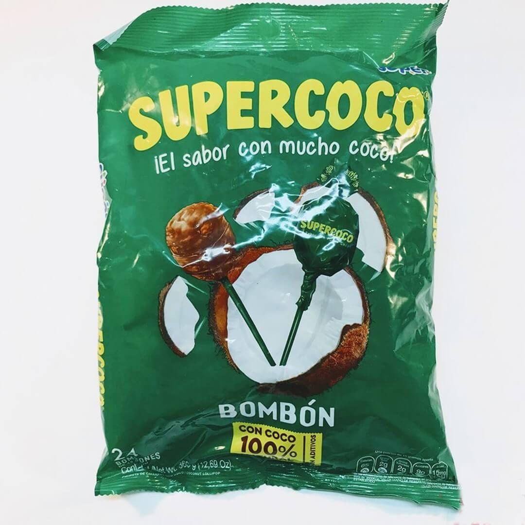 Supercoco - Bombón Coconut Lollipop 24ct, 12.69oz