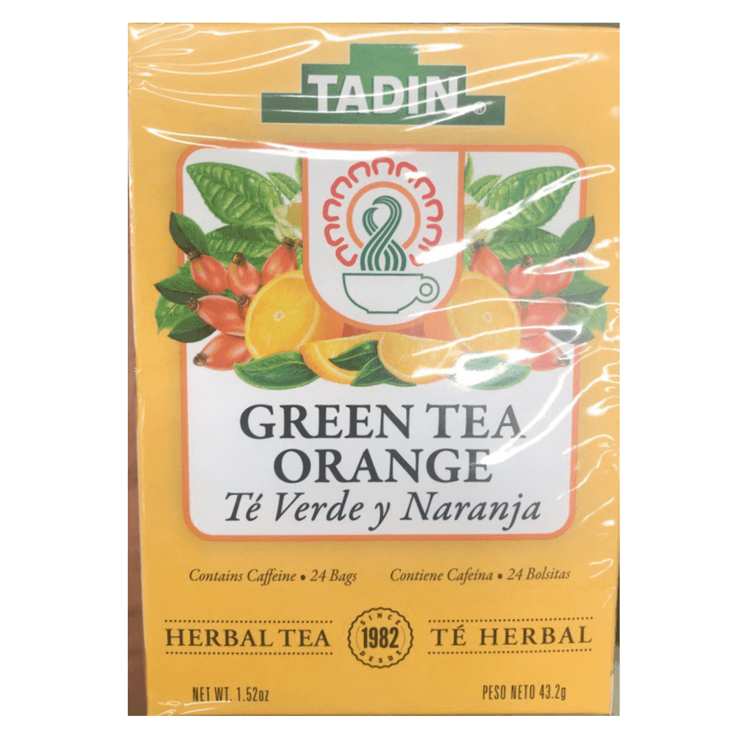 Tadin -  Green Tea Orange Herbal Tea - 1.52oz X 24 Bags