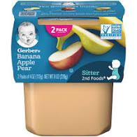 Gerber - Sitter 2nd Foods Banana Apple Pear Baby Meals Tubs - 2ct/4oz