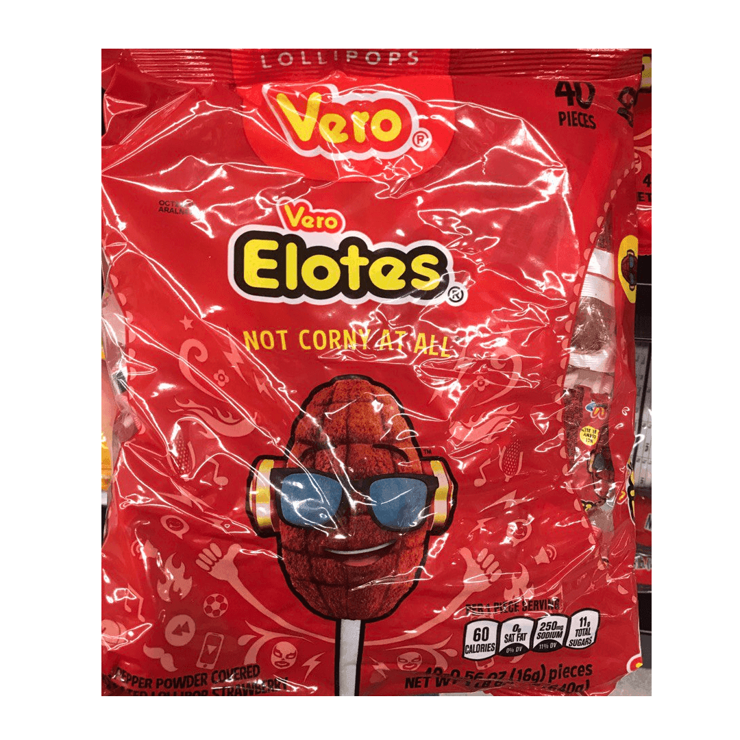 Vero- Elotes pepper powder covered lollipop Strawberry 40ct/0.56oz
