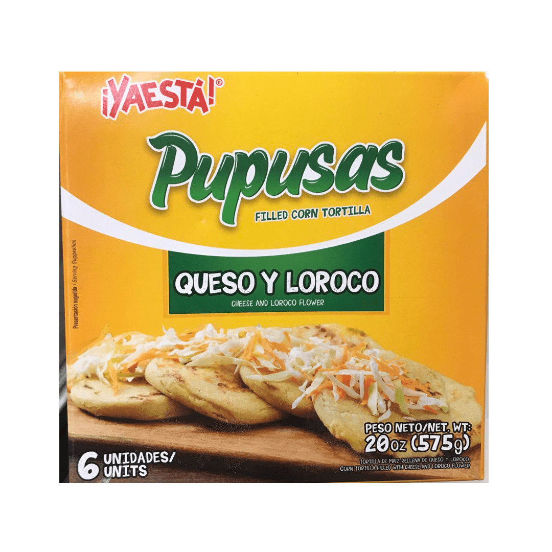 Yaesta - Frozen Pupusas Cheese & Lorocco 20oz, 6ct