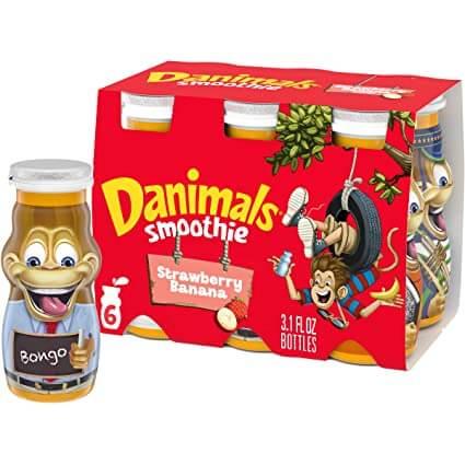Danimals - Smoothie Strawberry Banana, 3.10z Bottles, 6 Count
