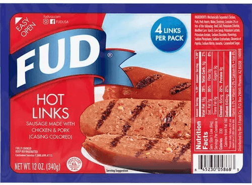 FUD - Hot Links, Sausage made with Chicken & Pork, 4 Links per Pack