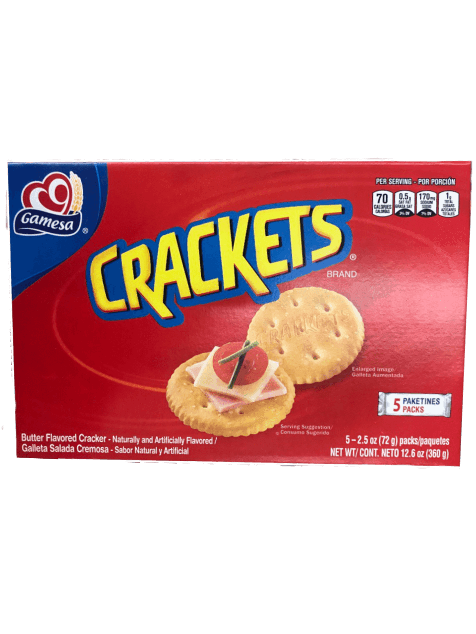 Gamesa - Crackets Butter Flavored Cracker 5ct/2.5oz Packs