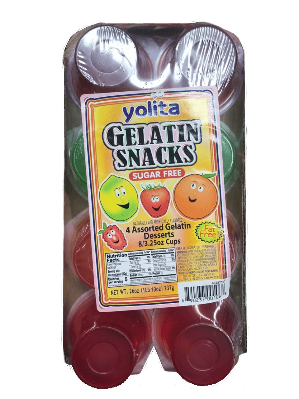Yolita - Gelatin Snacks 8ct/3.25 oz Cups.