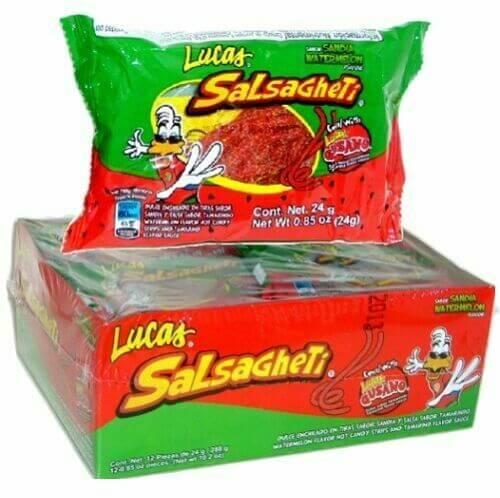 Lucas - Salsagheti Watermelon and Tamarind Flavored Hot Candy Strips 12 packages