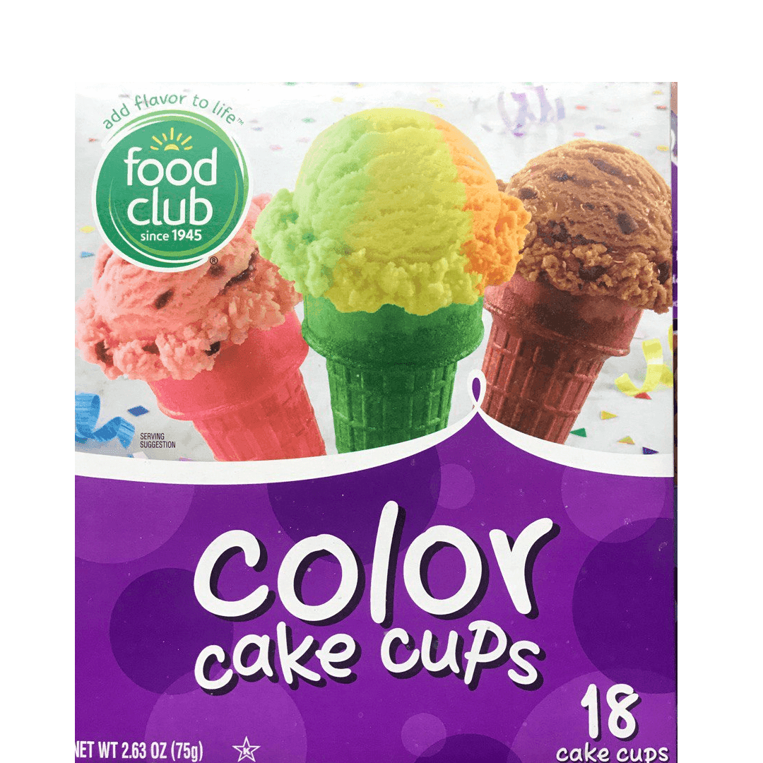 Food Club - Color Cake Cups 18ct, 2.63oz