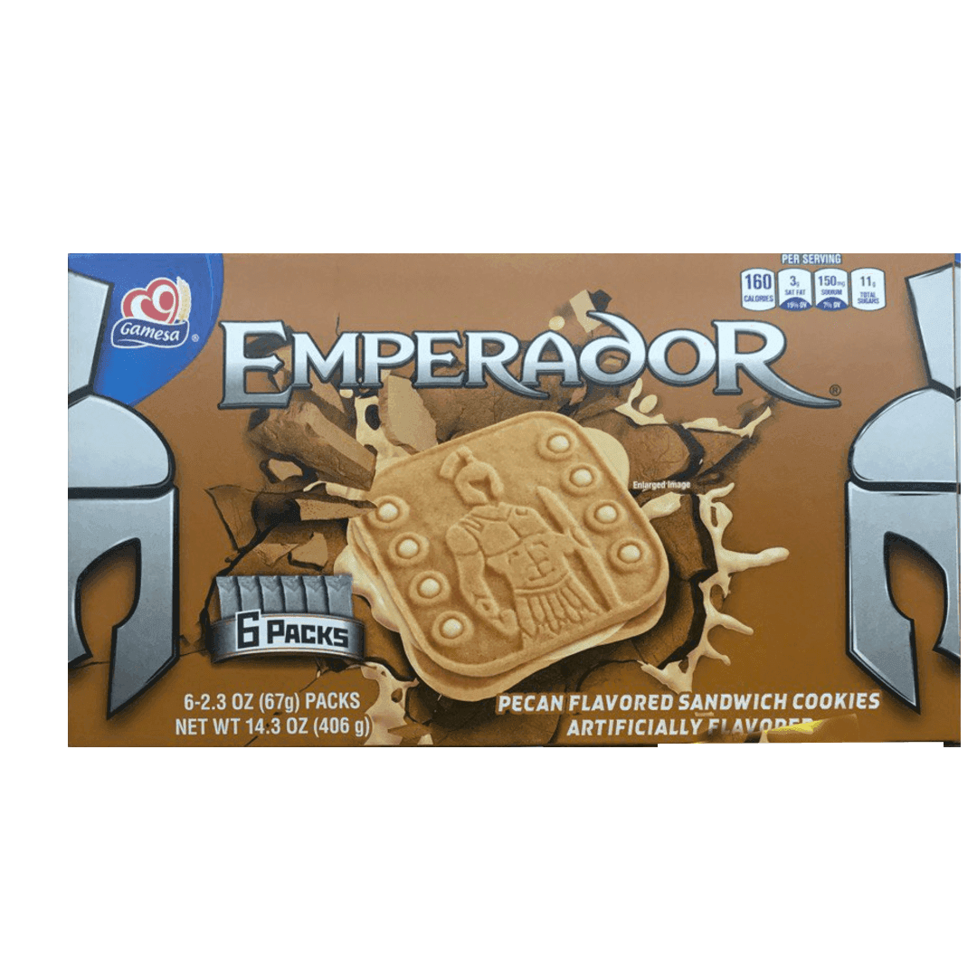 Gamesa - Emperador Pecan nut Flavored Cookies 6 Pkg, 14.34oz