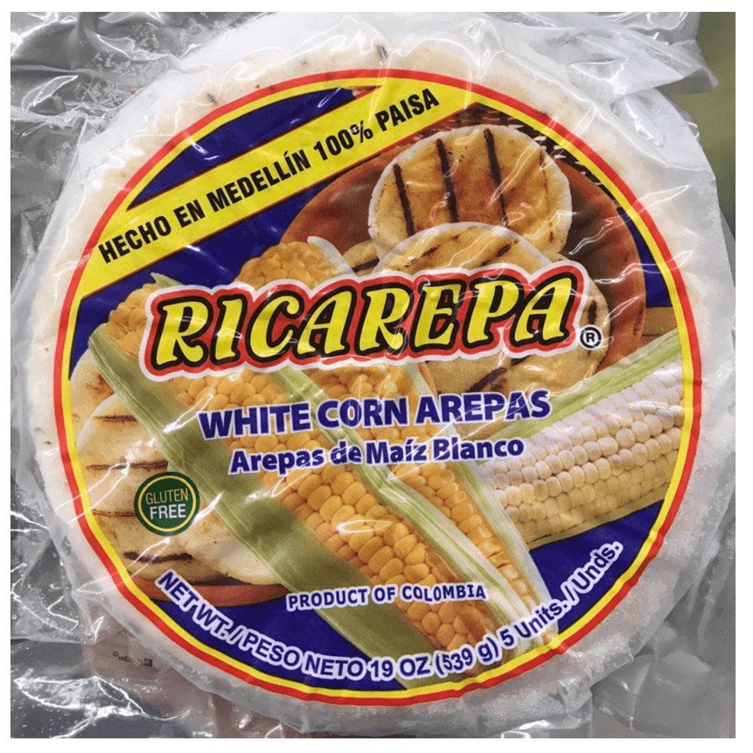 Ricarepa - Frozen White Corn Arepas 19oz, 5ct