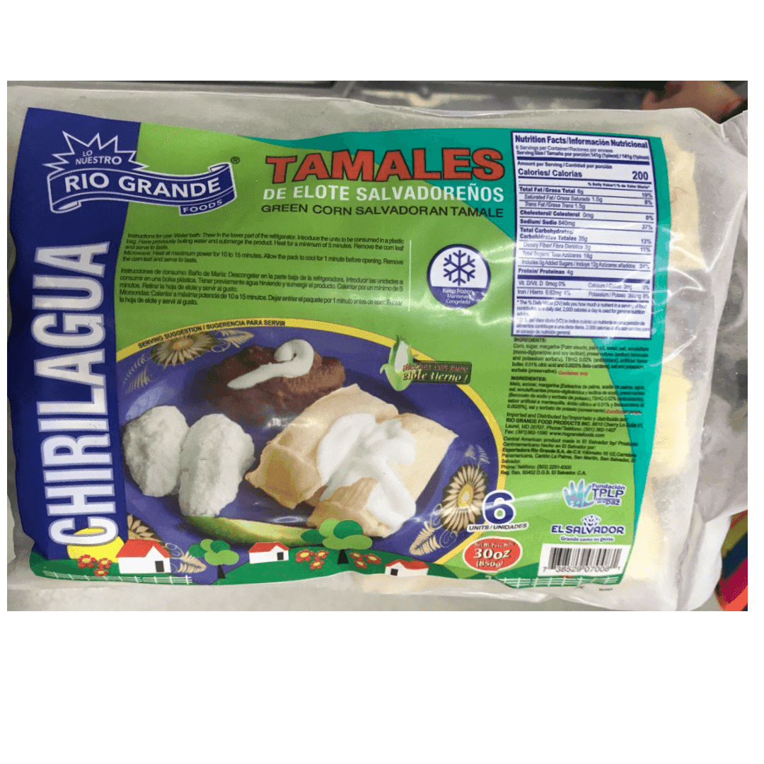 Rio Grande - Frozen Chirilagua Corn Tamales Salvadoreños 30oz, 6Ct