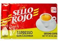 Sello Rojo - Café Espresso Ground Coffe 10 Oz 100% Colombian