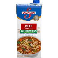 Swanson - 50% Less Sodium Beef Broth, 32 oz