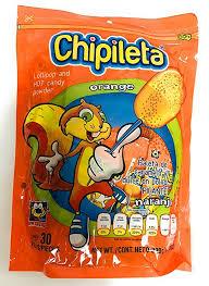 Chipileta - Orange lollipop With Hot Candy Powder 30ct