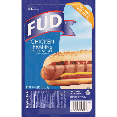FUD - Chicken Franks Pork Added 2.5 Lb